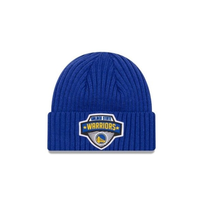 Blue Golden State Warriors Hat - New Era NBA Tip Off Edition Cuff Knit Beanie USA2384596